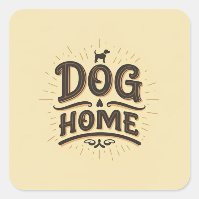 Dog Home with Dog Icon Sticker  (Front)