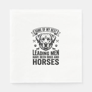 Dog Horse Lover Vintage Leading Men Design_1 Napkin