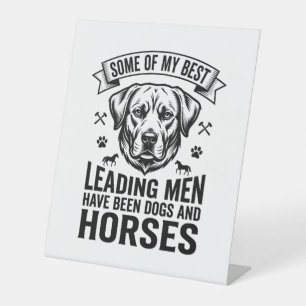 Dog Horse Lover Vintage Leading Men Design_1 Pedestal Sign