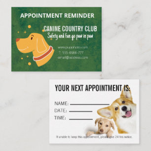 Dog Hotel Business Appointment Card
