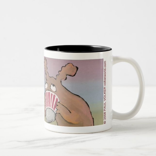 DOG HUFFING $14.95 Two-Tone COFFEE MUG (Right)