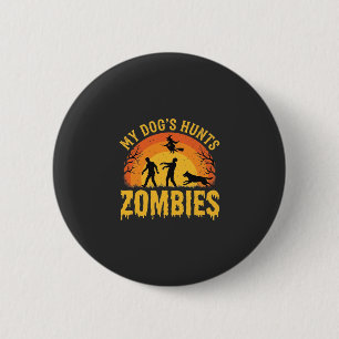 Dog Hunts Zombies Halloween Design 2 Inch Round Button