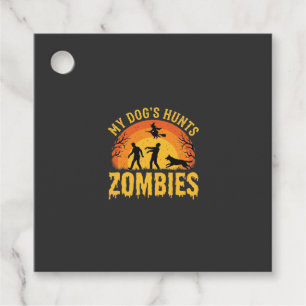 Dog Hunts Zombies Halloween Design Favour Tags