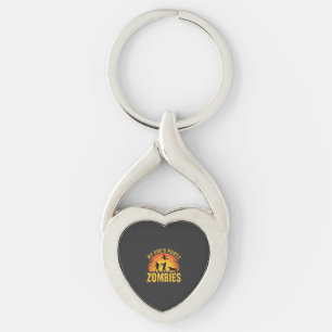 Dog Hunts Zombies Halloween Design Keychain