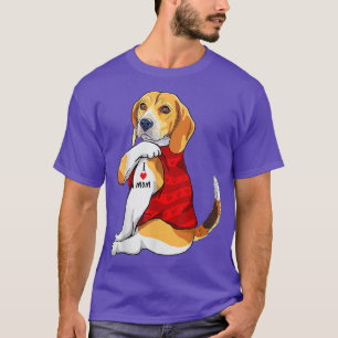 Dog I Love Mom Tattoo Beagle Dog Lover Women Gifts T-Shirt