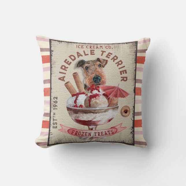 Dog Ice-cream  Throw Pillow (Front)