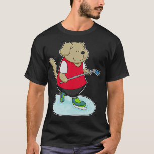 Dog Ice Hockey Ice Hockey Stick T-Shirt