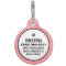 Dog ID Tag - Pink & Black - Service Dog