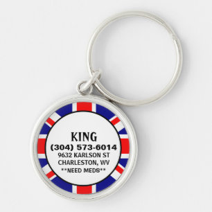 Dog ID Tag - Union Jack Custom Design Keychain