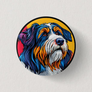 Dog Illustrating Vibrant Creativity 1 Inch Round Button