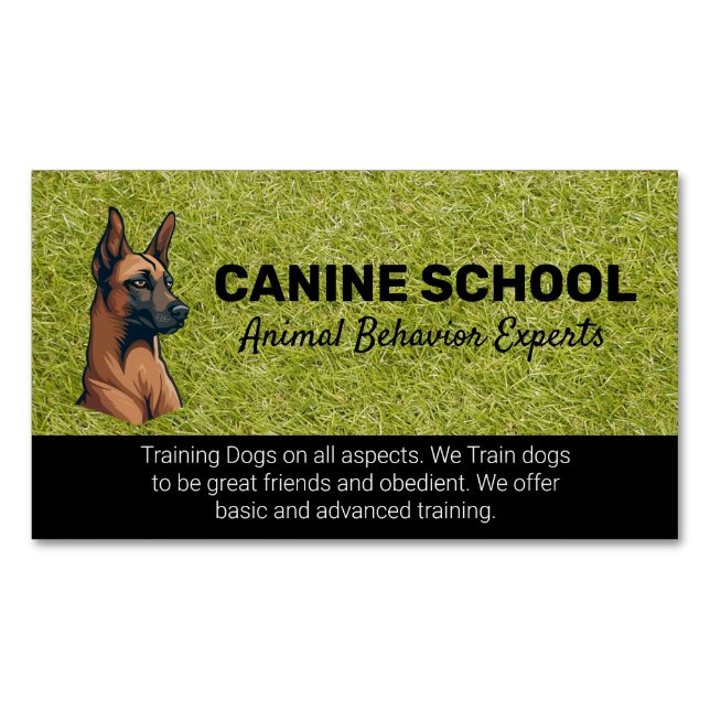Dog Illustration | Astroturf  Magnetic Business Card (Front)