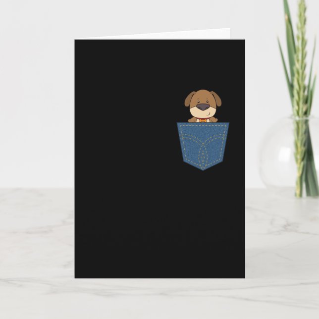 Dog in a jeans pocket card (Front)