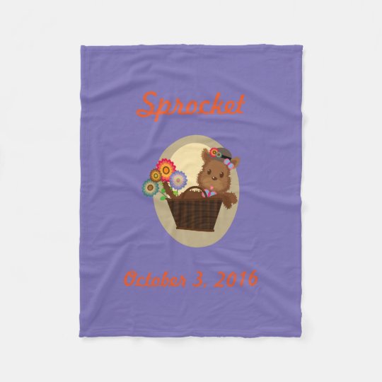 Dog In Basket Fleece Blanket
