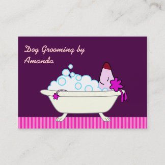 Dog in Bathtub - Pet Groomer Business Card