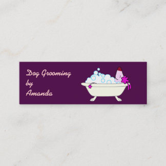 Dog in Bathtub - Pet Groomer Mini Business Card