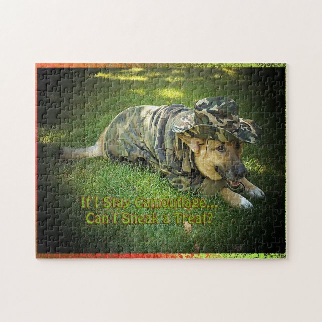 Dog in Camouflage Puzzle (Horizontal)