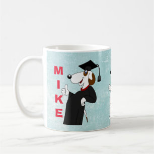 DOG IN CAP AND GOWN CUSTOM GRADUATION COFFEE MUG