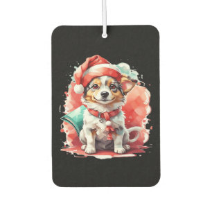 Dog in Christmas Hat - Christmas Tale Oversized T- Air Freshener