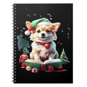 Dog in Christmas Hat with Books - A Perfect Christ