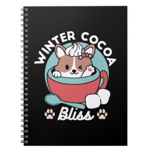 Dog in Festive Mug for Holiday Vibes - Winter Coco Notebook