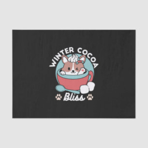 Dog in Festive Mug for Holiday Vibes - Winter Coco Tissue Paper