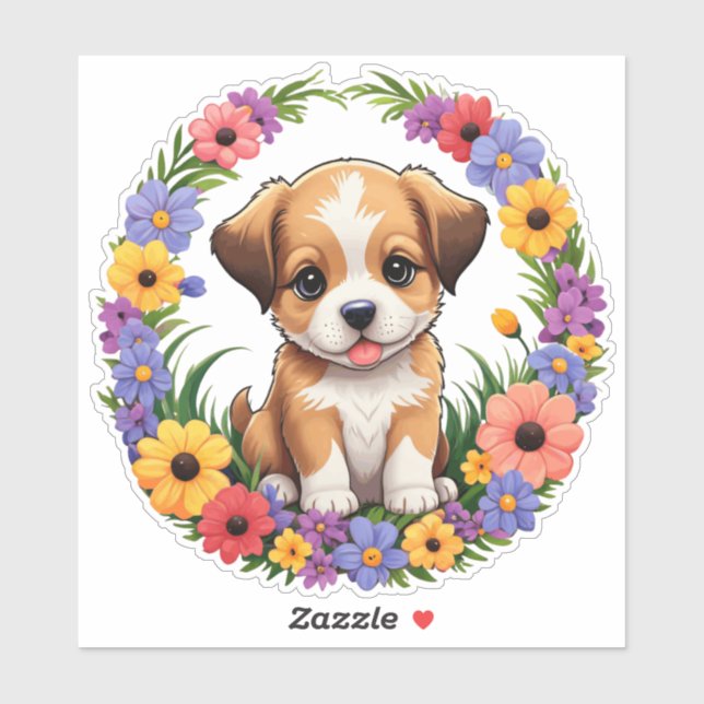 dog in flower arch (Sheet)