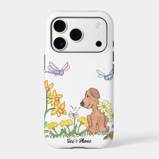 Dog in Flower Garden