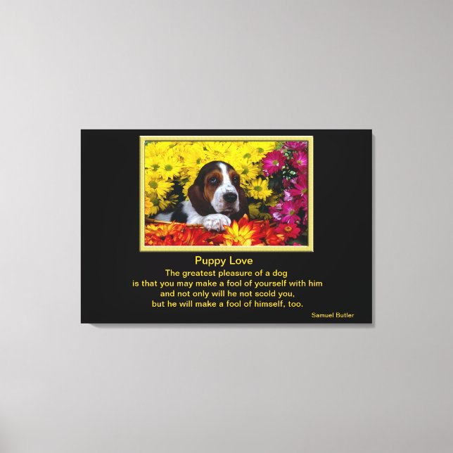 Dog in Flowers Canvas Print (Front)