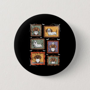 Dog In Ghost Costume Funny Halloween Puppy Lover  2 Inch Round Button