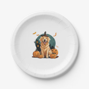 dog in halloween funny paper plate