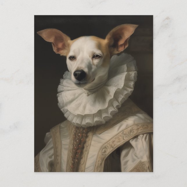 Dog in Historical Clothing Postcard (Front)