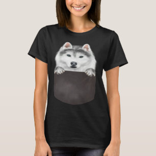 Dog In Pocket Dog Siberian Husky T-Shirt