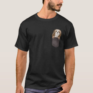 Dog In Pocket Funny Dog Lover Lhasa Apsos T-Shirt