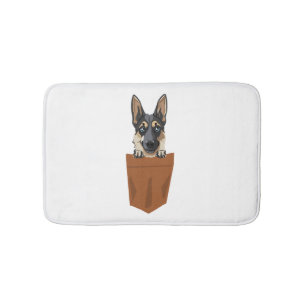 Dog in Pocket Funny Puppy for Dog Lovers German Sh Bath Mat