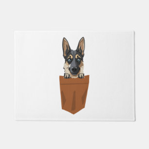 Dog in Pocket Funny Puppy for Dog Lovers German Sh Doormat