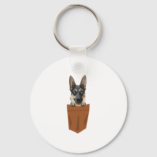 Dog in Pocket Funny Puppy for Dog Lovers German Sh Keychain