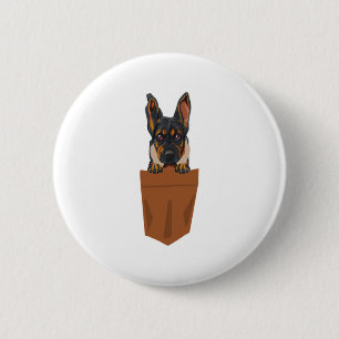 Dog in Pocket Funny Puppy for Dog Lovers Rottweile 2 Inch Round Button