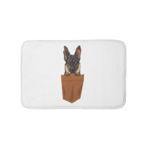 Dog in Pocket Funny Puppy for Dog Lovers Rottweile Bath Mat