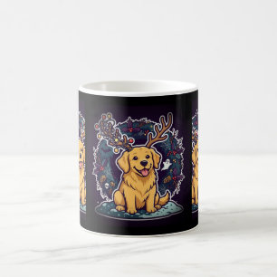 Dog in Reindeer Antlers Mug