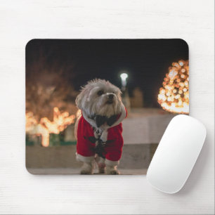 Dog in Santa costume Mouse Pad
