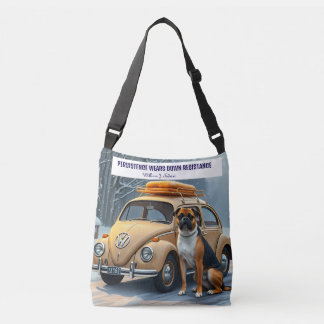 Dog in Snow Bread toast on the Roof Crossbody Bag