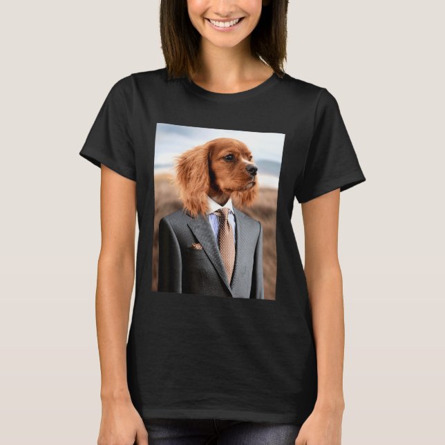 Dog In Suit And Tie English Cocker Spaniel Mbassp T-Shirt (Front)