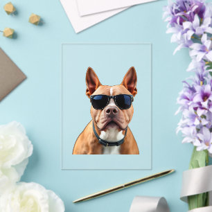 Dog in Sunglasses, Size: 5" x 7" Acrylic Invitations
