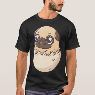 Dog in the egg, Cute Easter pug, Kawaii dog, Pug i T-Shirt