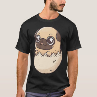 Dog in the egg, Cute Easter pug, Kawaii dog, Pug i T-Shirt
