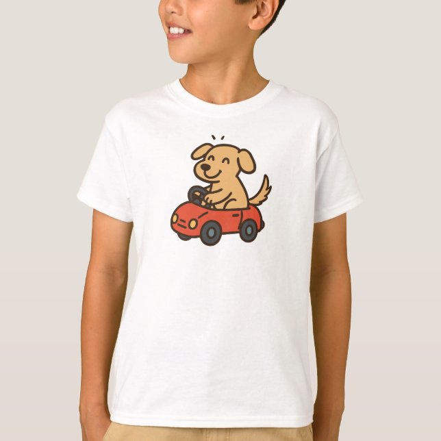 Dog in Toy Car T-Shirt (Front)