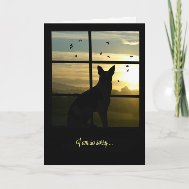 Dog in Window Dog Sympathy Card (Front)