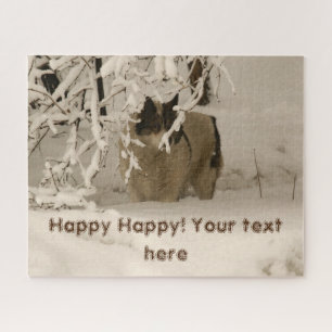 Dog in winter jigsaw puzzle
