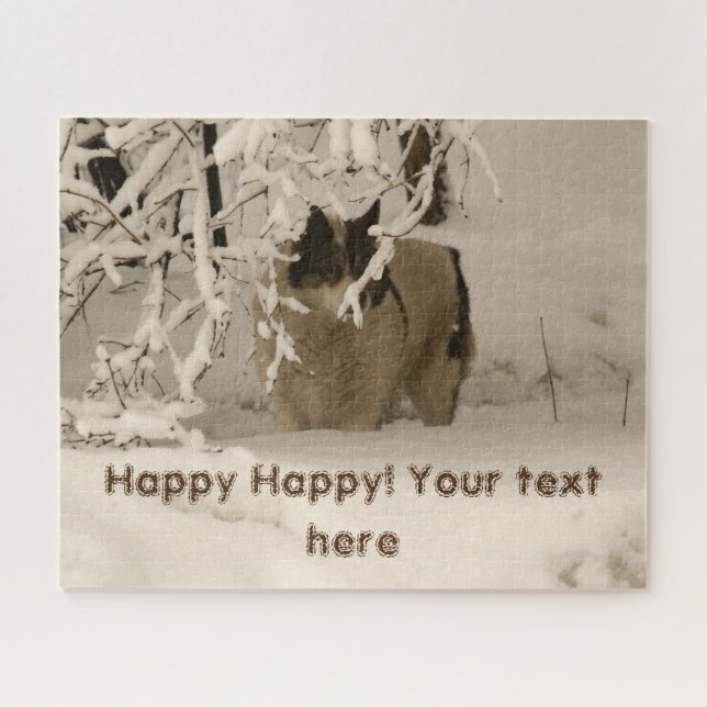 Dog in winter jigsaw puzzle (Horizontal)