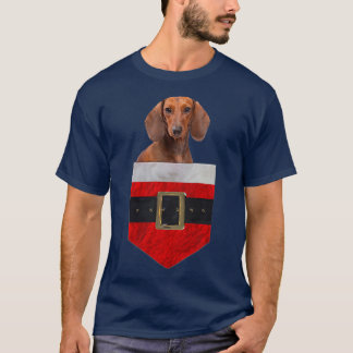 Dog in your Pocket Santa Dachshund  T-Shirt